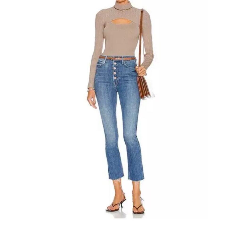 Mother Pixie Dazzler Size 29 Blue Jeans Ankle Fray Distressed Button Fly